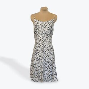 Old Navy Womens Blue Floral V-Neck Cami Fit & Flare Mini Dress White Size M